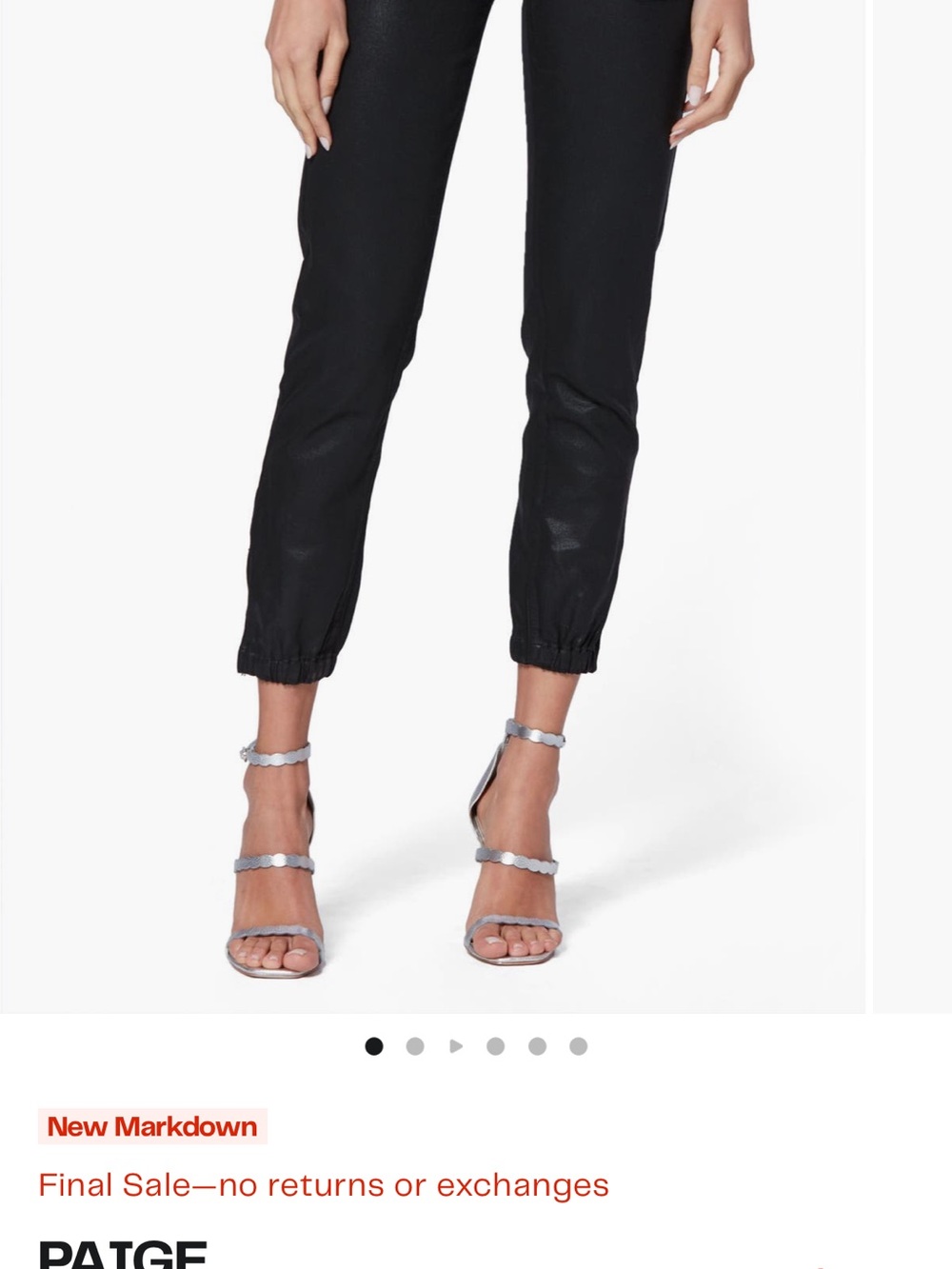 PAIGE Black Cropped Jogger Pants